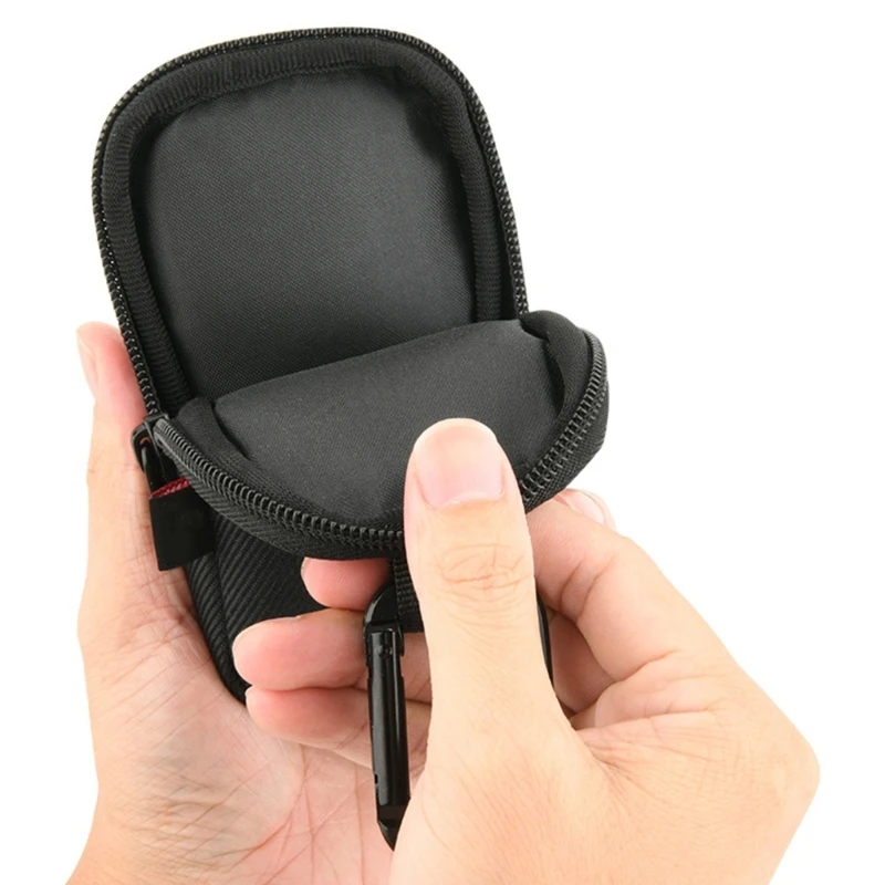 Q81F อัพเกรดกระเป๋าถือไนลอนกระเป๋าเดินทางขนาดเล็กจัดระเบียบกระเป๋าที่ใส่อุปกรณ์เสียงมัลติฟังก์ชั่นพร้อมช่องสองช่องสำหรับ