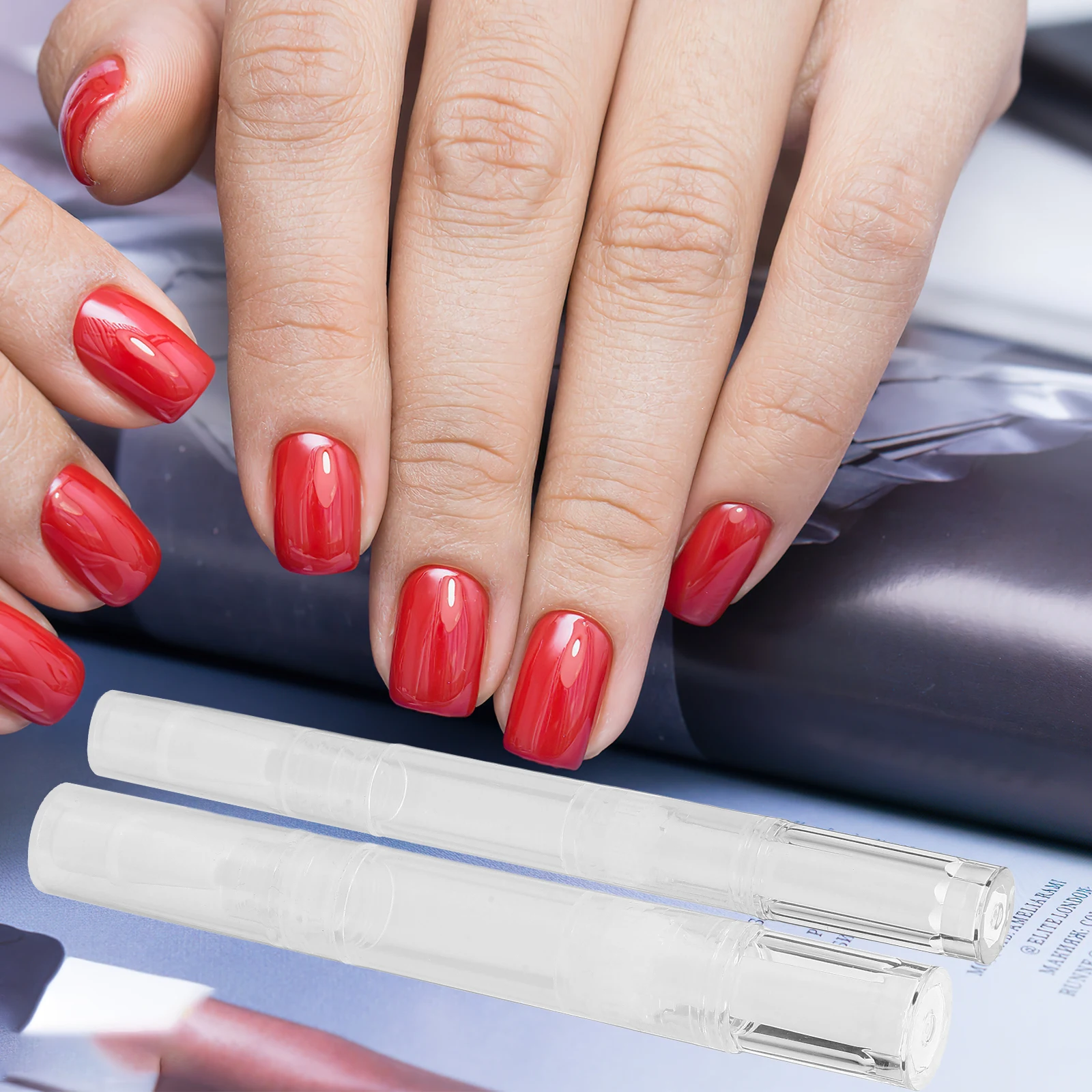 

6Pcs Empty Cuticle Oil Pens Refillable Transparent Nail Art Storage Tubes for Lip Gloss Nail Polish Essential Oils Portable Mini