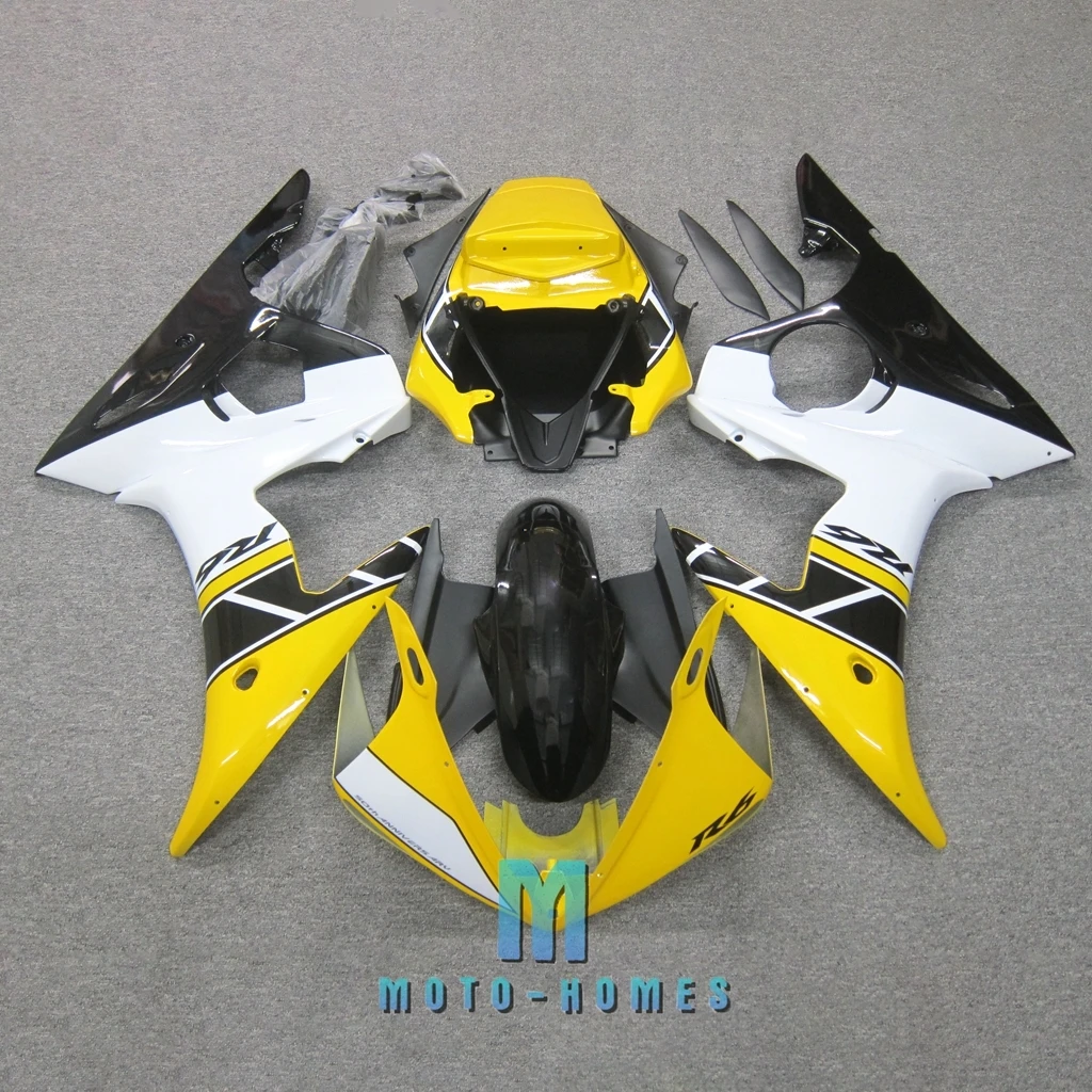 ABS Fairing Kit for Yamaha YZFR6 2003 2004 YZF R6 03 04  Motorcycle Road/Racing  Body Rebuild Fairings Yellow White