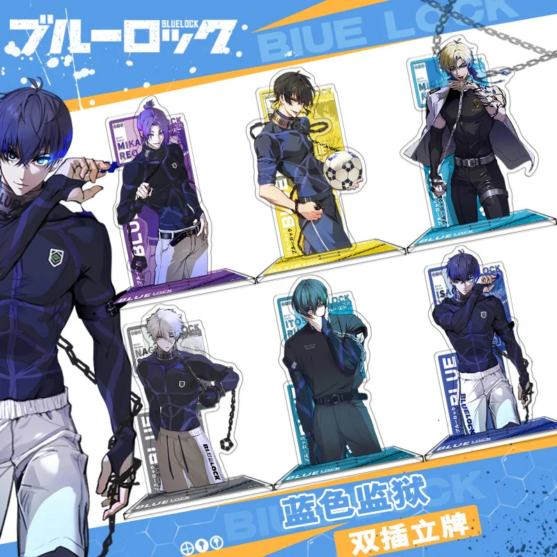 قفل أزرق 351 سلسلة مزدوجة إدراج كبير Standee Isagi Yoichi Bachira Meguru Nagi Seishiro شخصية بشرية لتزيين سطح المكتب #1