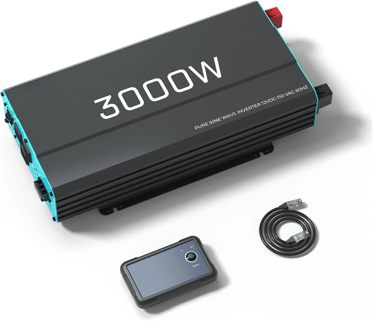 3000W Pure Sine Wave Inverter 12V DC to 120V AC Converter for Home, RV, Truck, Off-Grid Solar Power Inverter with Built-i