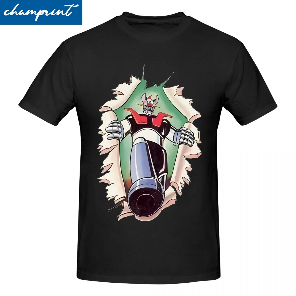 Mazinger-Z Chest Burst T Shirts Men Women Cotton Cool T-Shirts Anime 70s Retro Manga Super Robots Tee Shirt Short Sleeve Clothes