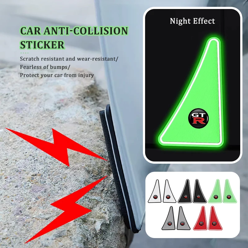 Защитные силиконовые наклейки на углы дверей автомобиля (2 шт.) для Nissan GTR C210 R30 GTS-R R33 R34 GT-R R35 Nismo, предотвращающие царапины