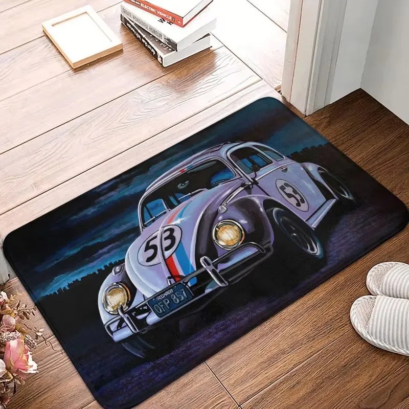 Classic Racing Car Herbie 53 Doormat Anti-Slip Entrance Kitchen Bathroom Door Floor Mats Garden Rug Carpet Footpad