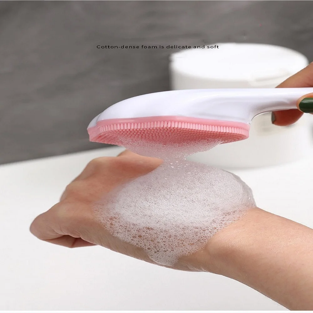 فرشاة غسل الوجه من السيليكون، فرشاة تنظيف الوجه اليدوية بمخلب القط، فرشاة من الفرو الناعم، مقبض بلاستيكي، فرشاة تنظيف يدوية #2