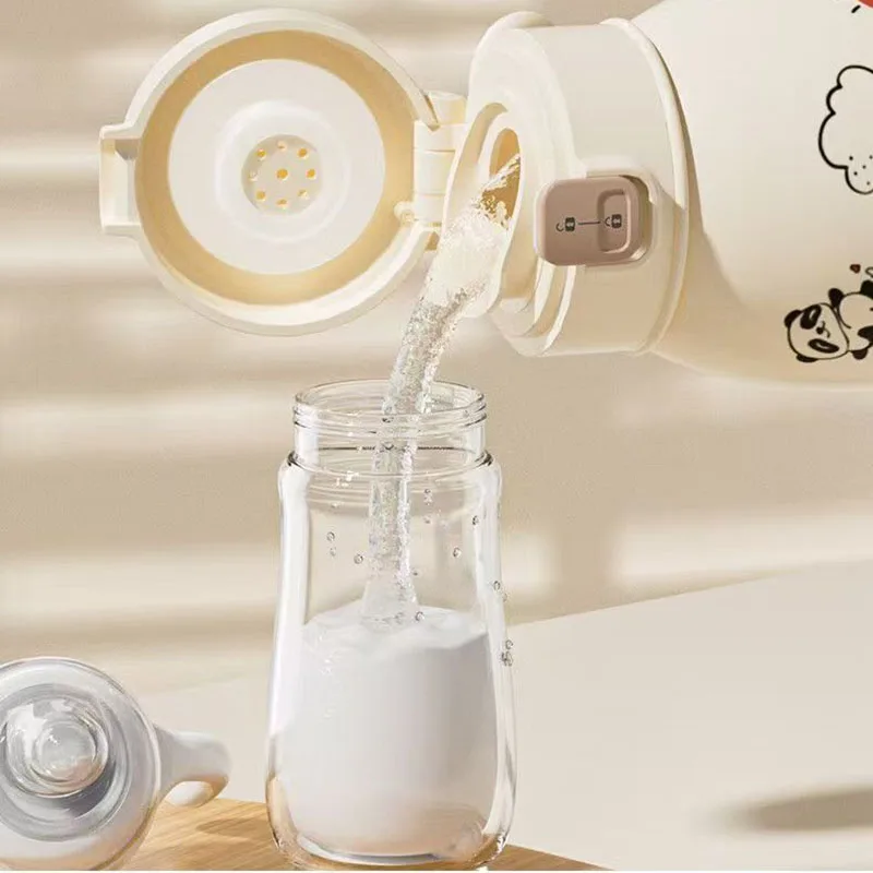 500ML Panda Print Wireless Portable Electric Kettle Heating Cup Auto Shut-off Fast Heating 35-55 ℃ Type C Charging LED Display