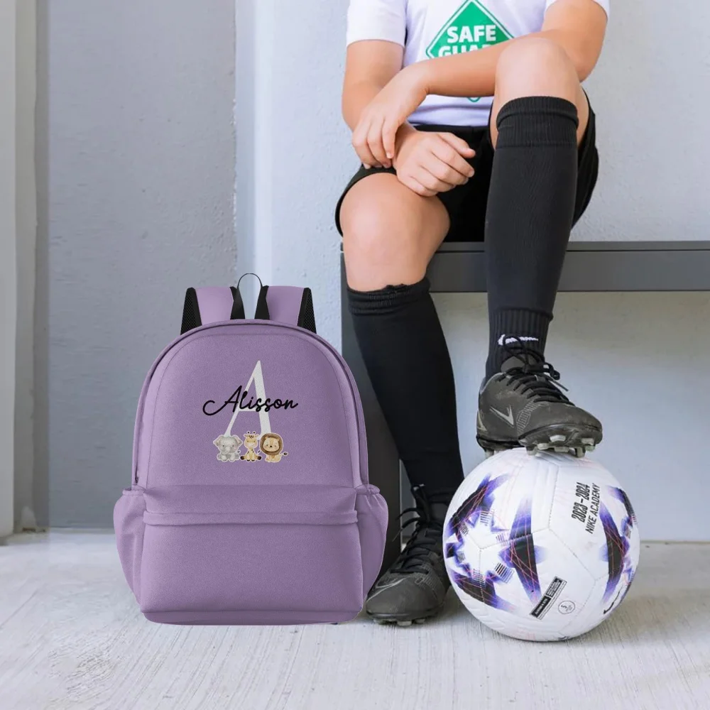 Custom Kids Backpack Personalized Name Children School Bag with Front Pocket Adjustable Strap Custom Gift for Girl