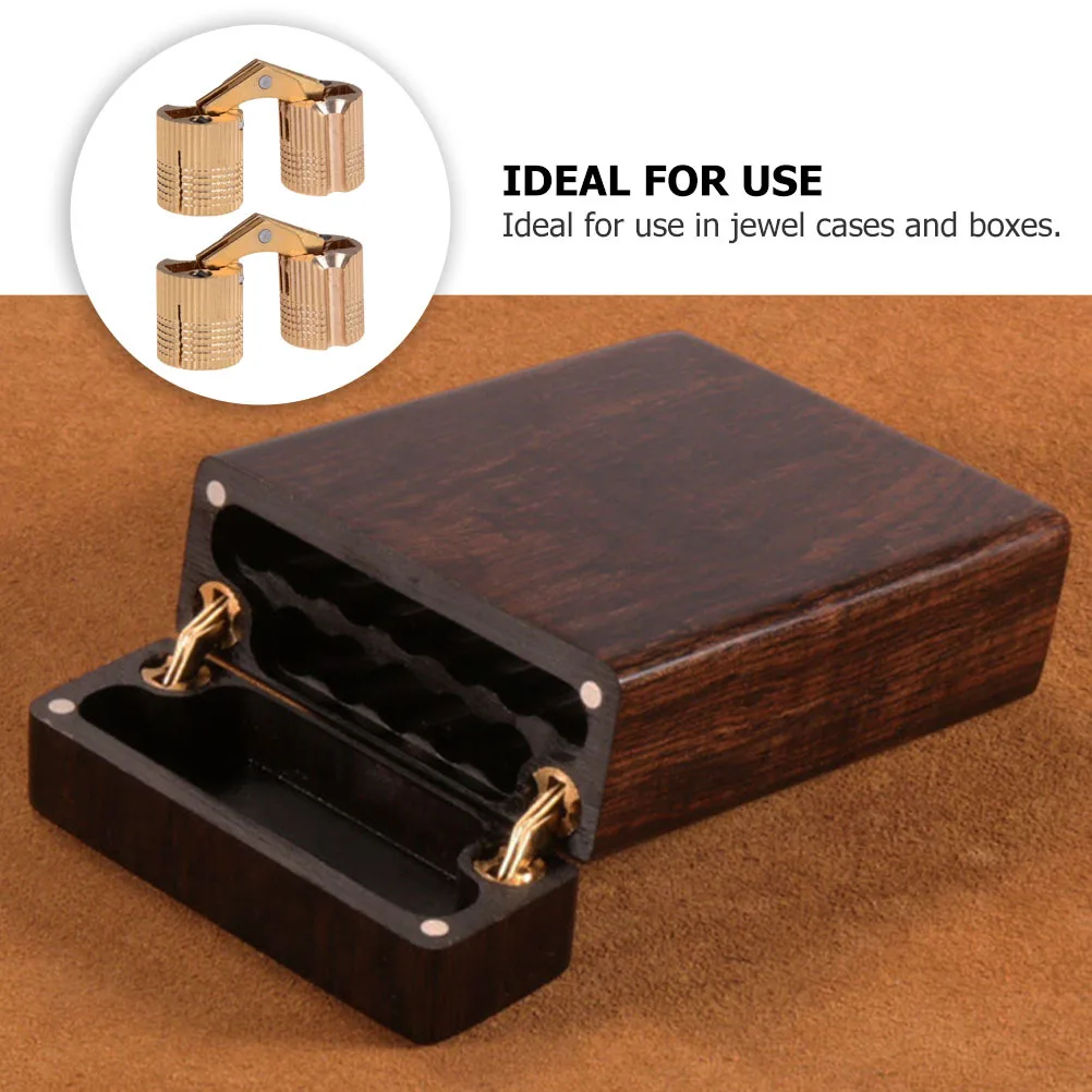

2pcs Copper Hidden Hinge 14Mm Self-Closing Spring For Wooden Boxes Cases Jewelry Storage Door Flap Cabinet Furniture Hardware