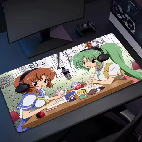 Anime DeskMat higurashi no naku koro ni Gaming Accessories Mouse Pad Pc Gamer Girl Mousepad 900x400mm Computer Laptop Pads