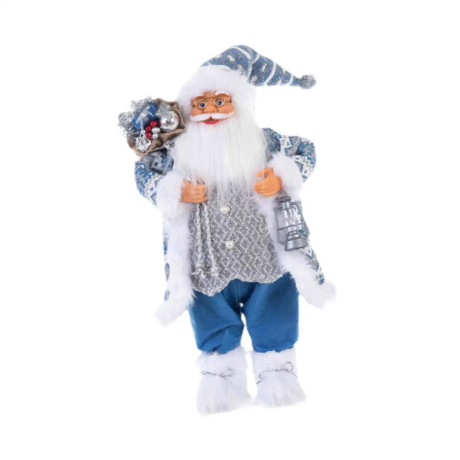 

Santa Claus Figurine 23.6inch Decorative Collectible Doll Christmas Doll Classic for Table Indoor Room Fireplace Window Display