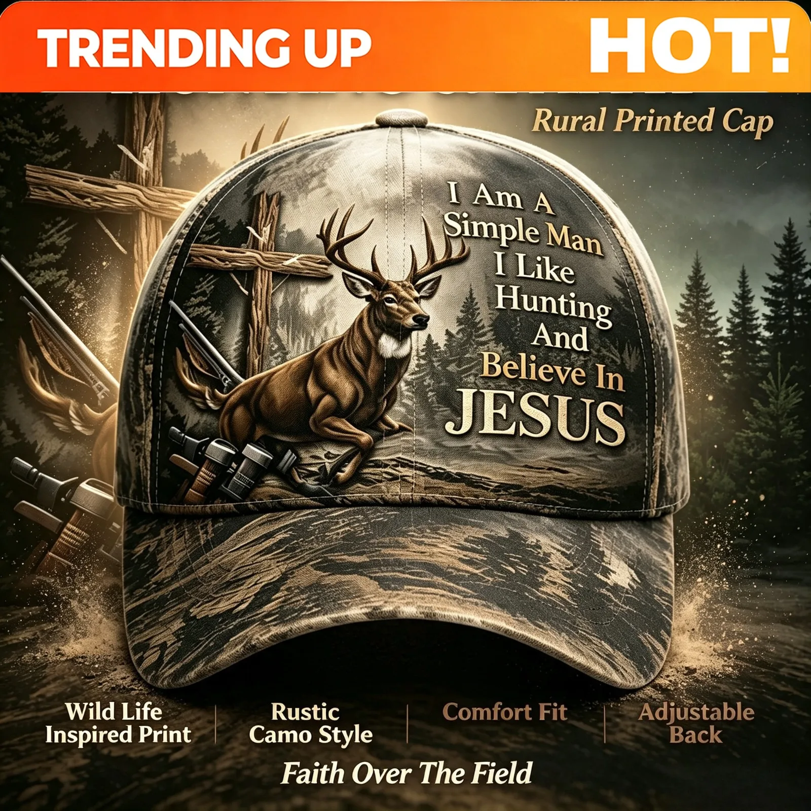 Outdoor Hunting Quotes - Customization Deer Hunting Cross And Quote