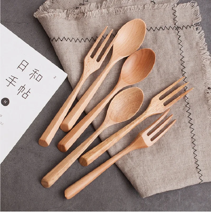 1 Pcs Wooden Spoon Fork Dessert Fork Lotus Fork Japanese Fork Lotus Spoon Diy Dessert Spoon Wooden Tableware Wooden Spoon