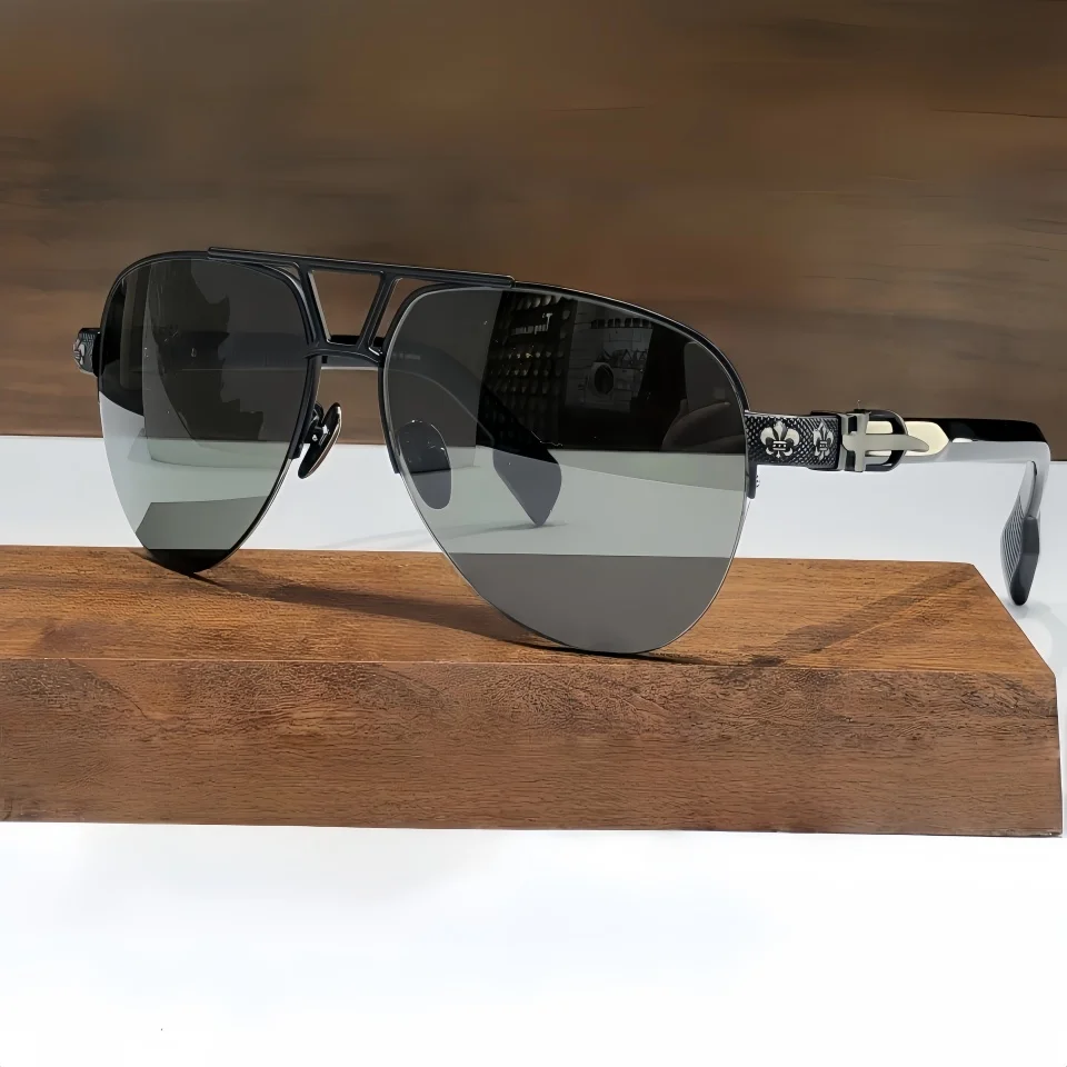 

Classic Retro Luxury Brand Design Titanium Alloy Pilot Frame Men's and Women Outdoor Fishing Driving Fashion Popular Sunglasses