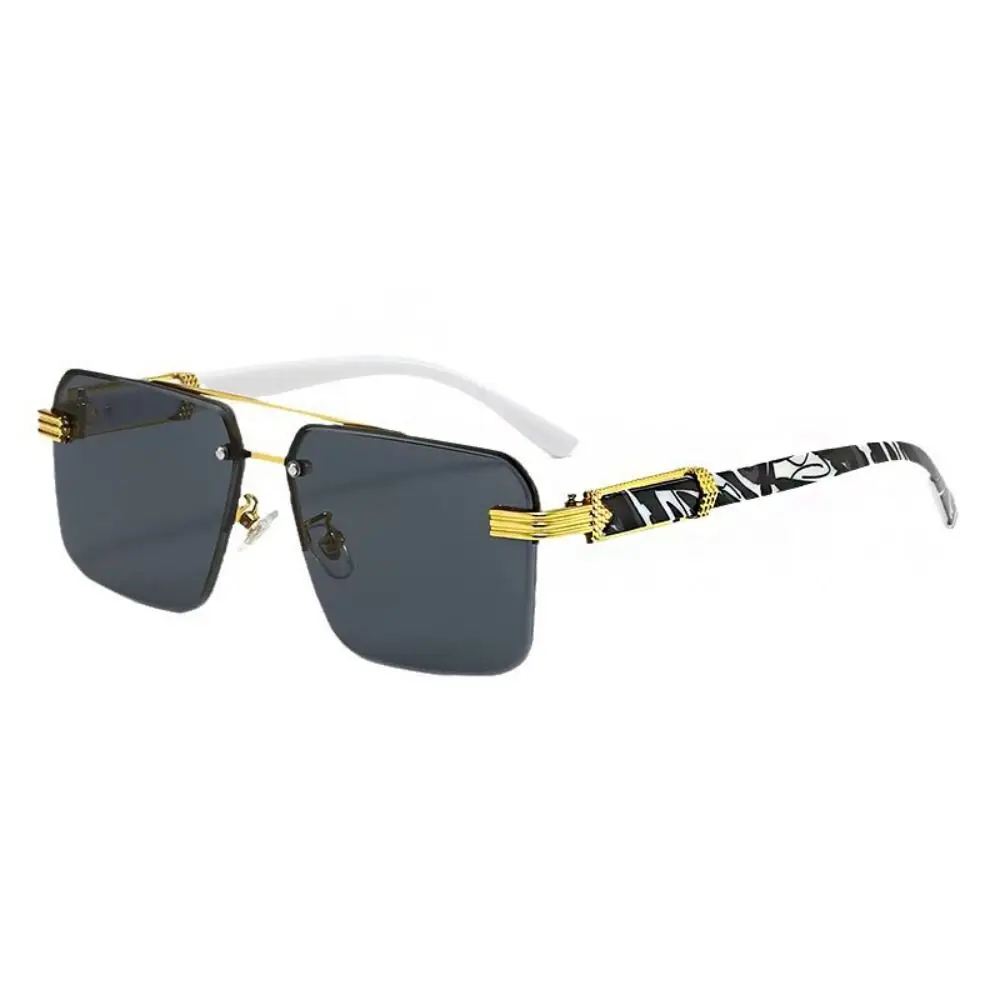 

Fashion UV 400 Rimless Sunglasses Marble Pattern Punk Men Sunglasses Korean Style Square Frame Driving Eyewear Female