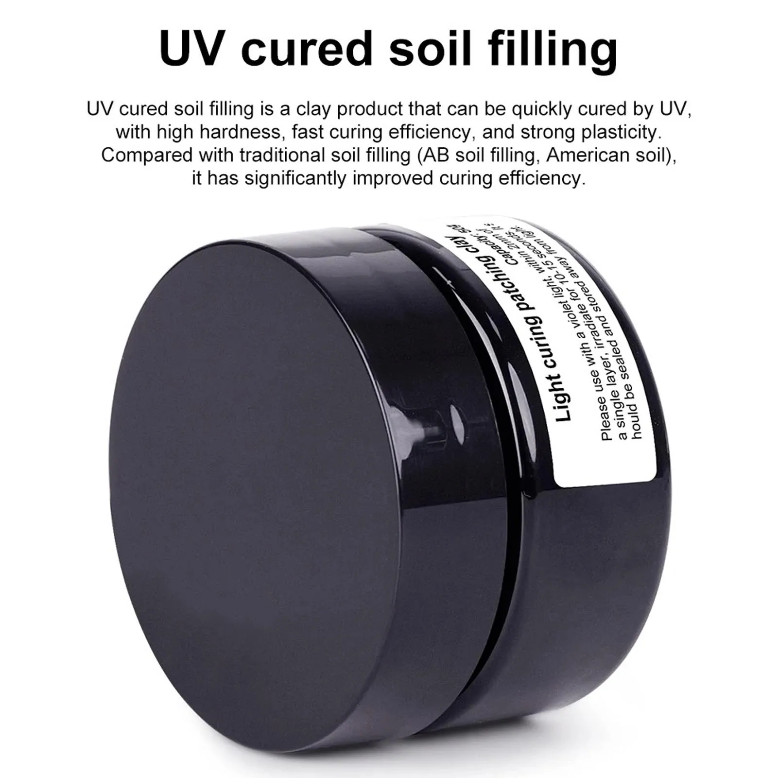 Massa de cura ultra violeta 50g multiuso rápido curling luz cura massa para artesanato arte do prego impressão 3d modelo reparos