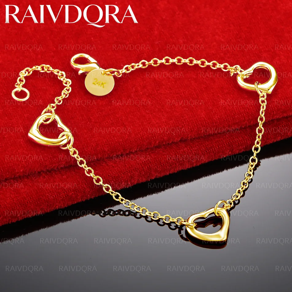 

18K Gold Plated Simple Three Love Bracelets For Women Trend Birthday Gifts Fashion Party Fine Jewelry