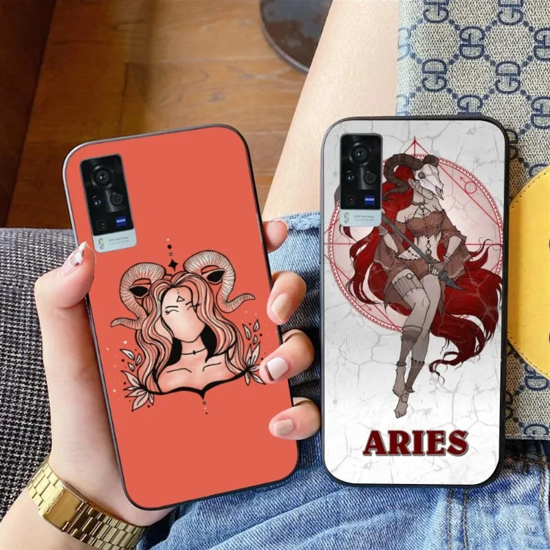 Aries Astrology Zodiac Phone Case for VIVO Y95 Y93 Y31 Y20 V19 V17 V15 Pro X60 NEX Black Soft Cover Funda Shell