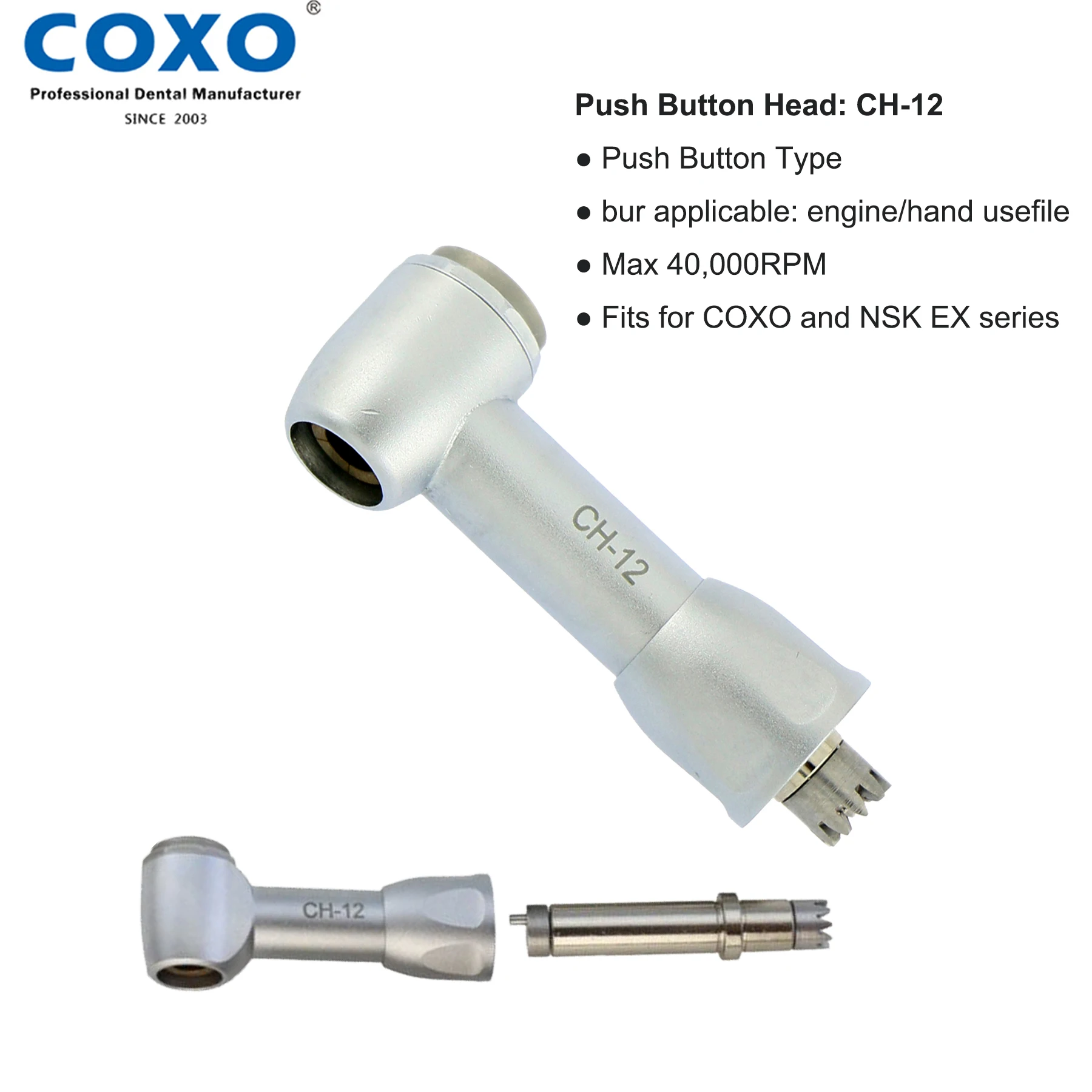 COXO Dental Low Speed Contra Angle Handpiece Head Accessories Compatible for NSK