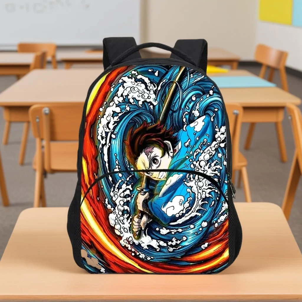 Novelty Demon Slayer Fans Backpack Boys Girls Lightweight Daypack,Waterproof Student Book Bag