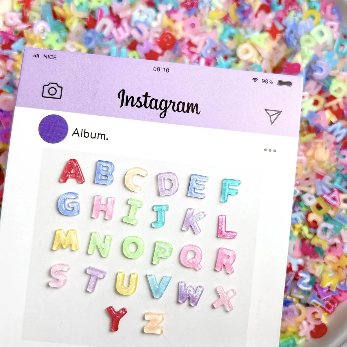 Jalea translúcida, letras coloridas, dijes de resina para uñas, alfabeto inglés luminoso Kawaii regordete, decoraciones artísticas para uñas, piezas para uñas DIY