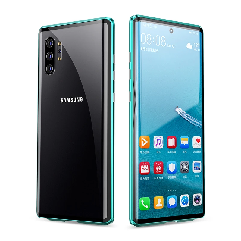 Double sided glass magnetic metal shell Samsung A70 A51 A71 A72 A73 A21S A22 A32 A13 A33 A31 A12 A52 A53 A55 A54 A14 A24 cover