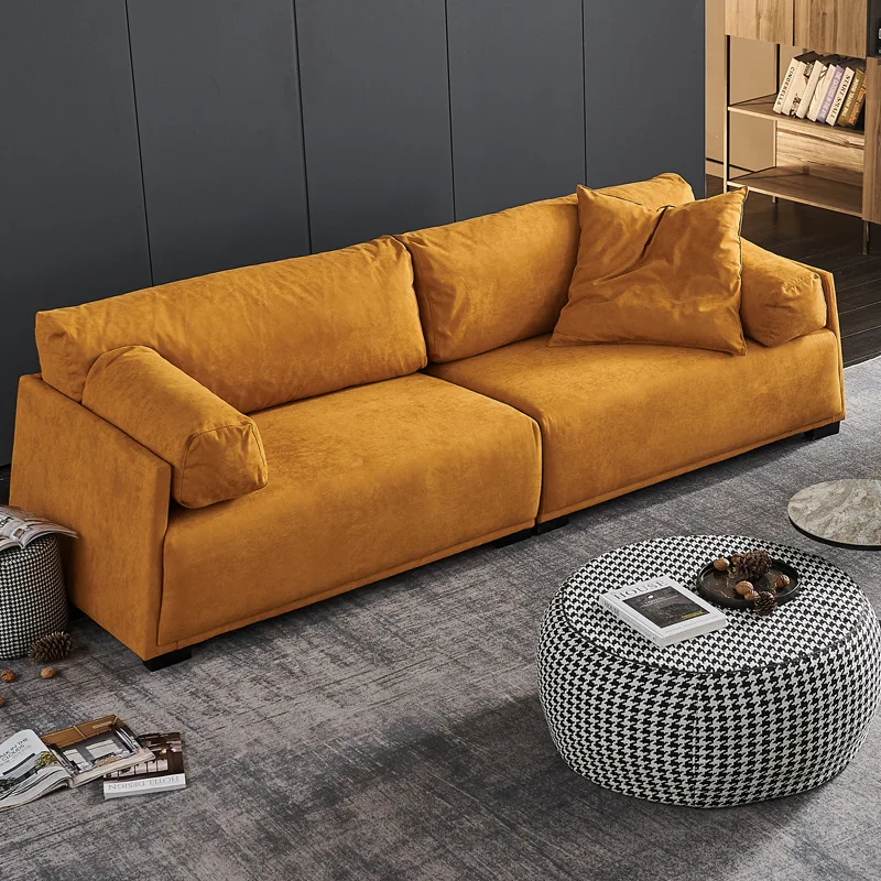 Nordic light luxury fabric sofa, living room small apartment, three-person combination, sofa
