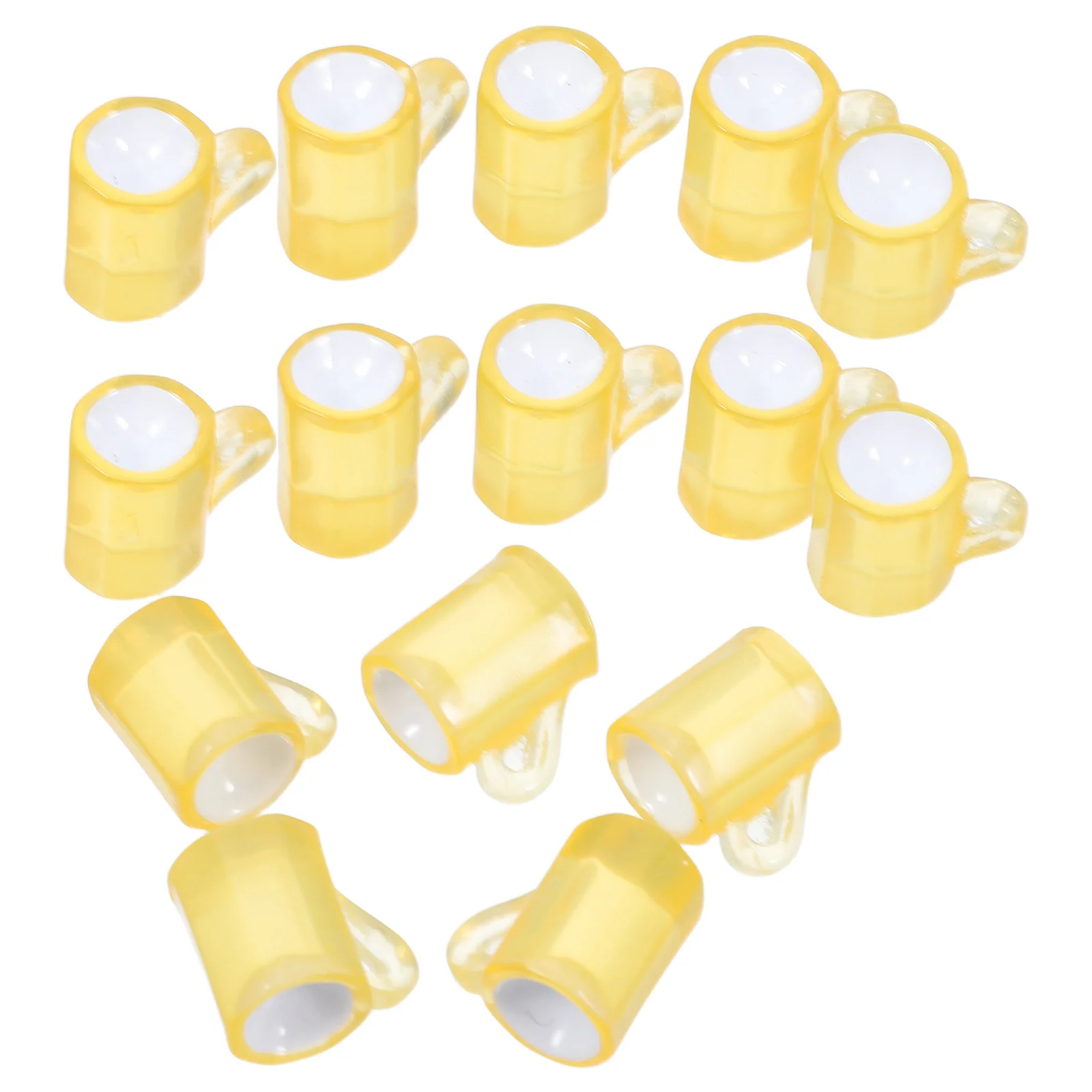 

20Pcs Miniature Beer Cups Resin 0.59x0.47inch Transparent Tiny Glasses Miniature Craft Accessories Kitchen Scene Props