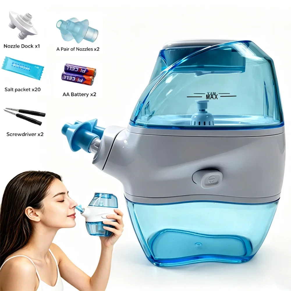 Electric Nasal Cleaner,360° Omni-Directional Nasal Irrigator for Comprehensive Nasal Cavity Cleansing,for Long-Term Nasal Health