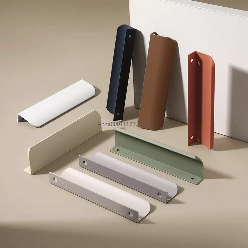 

Invisible Wardrobe Handle Minimalist Modern Minimalist Cabinet Door Drawer Cashmere Gray Cabinet Furniture Hardware Small Handle