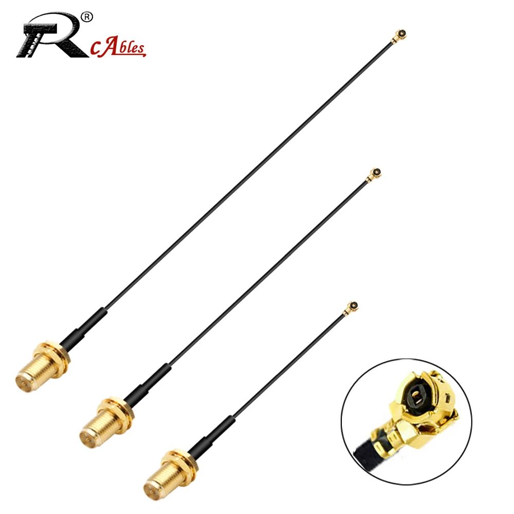 1 szt. Kabel MHF SMA żeński 90 °   do uFL u.FL MHF żeńska wtyczka męska antena WIFI kabel koncentryczny RF RG1.13MM RG0.81MM przedłużacz pigtail