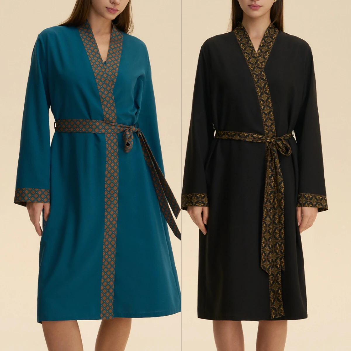 

Халат-кимоно с V-образным вырезом и поясом для женщин, ночная сорочка, домашняя одежда, пеньюар, одежда для сна и отдыха