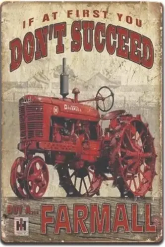 Farmall Tin Sign Metal International Harvester Tractor Farm USA Vintage Look tin sign