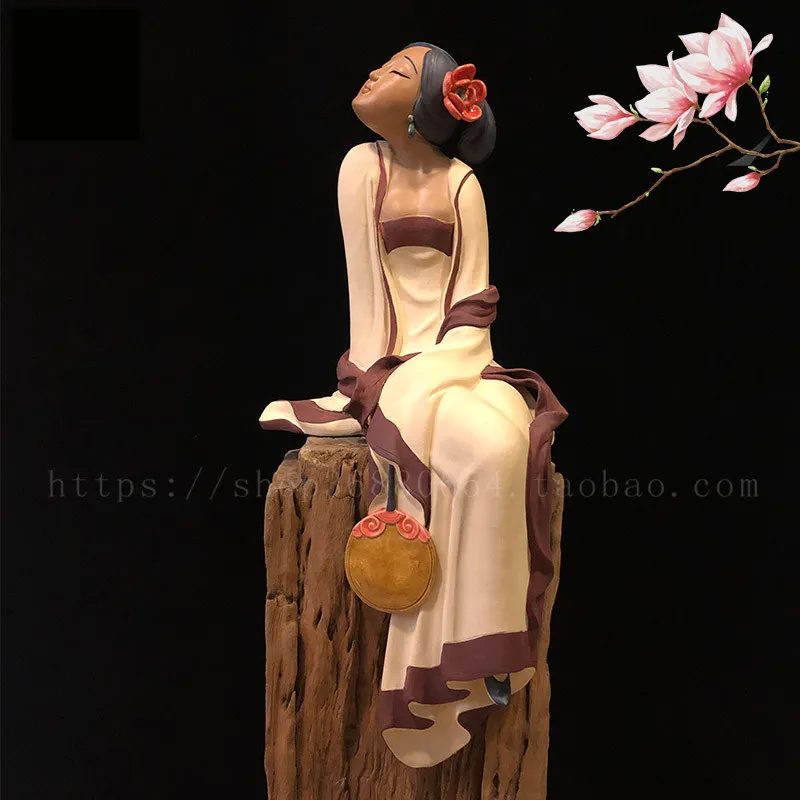Shiwan doll classical lady ceramic Chinese ornaments home furnishing living room entrance TV cabinet decoration gift boutique