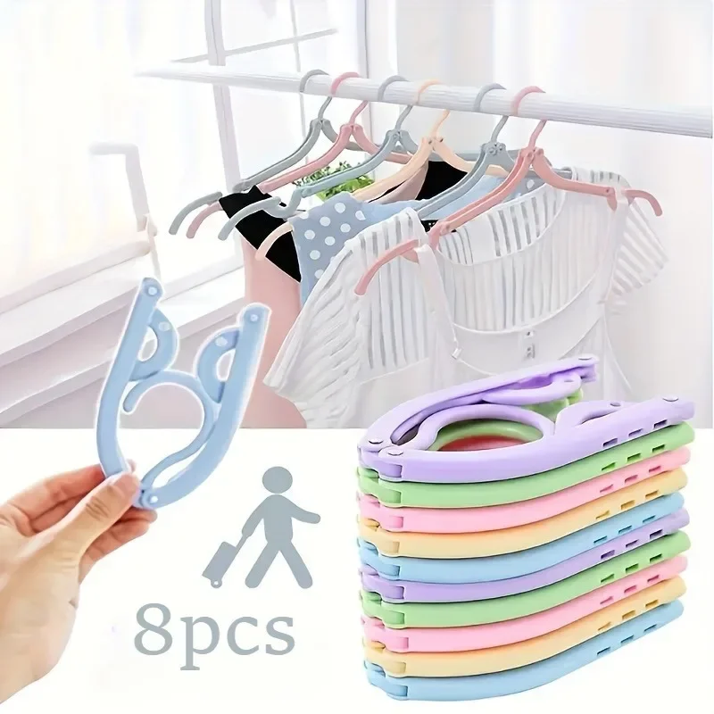 ABS Folding Clothes Hanger Ultra Light Travel Portable Clothes Hanger anti Slip Load-Bearing Strong Home and Outdoor Essential