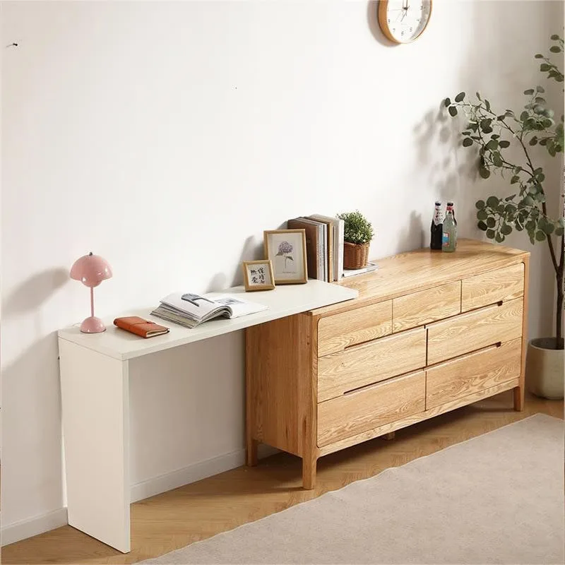 Green seven chest of drawers all solid wood factory direct sales pure North American red oak cabinet bedroom chest of drawers bo