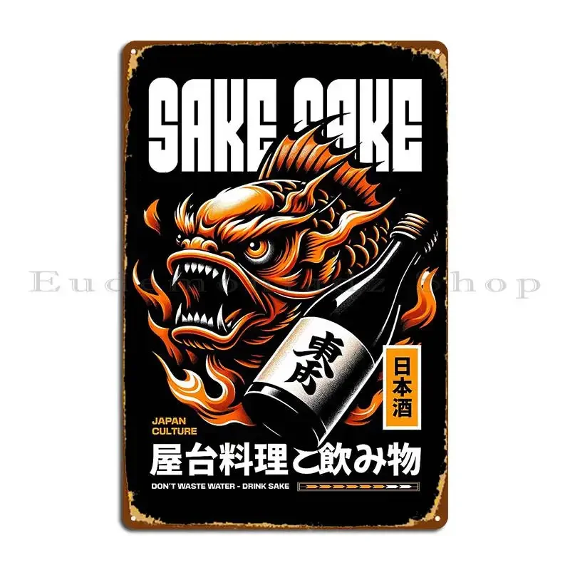 Cartel de Metal de cultura de comida callejera Japón Sake V Nie, cueva de pared de hierro para Club, cueva de pared, cartel de estaño personalizado