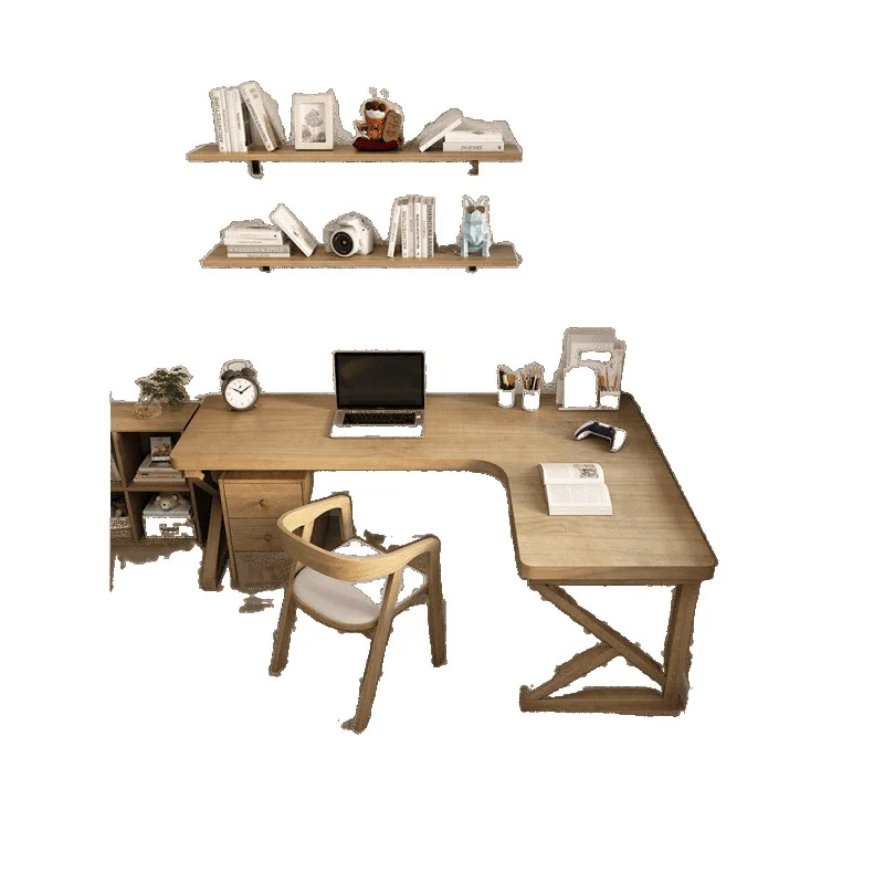 

Solid wood bedroom corner student home bay window study computer workbench small apartment long
