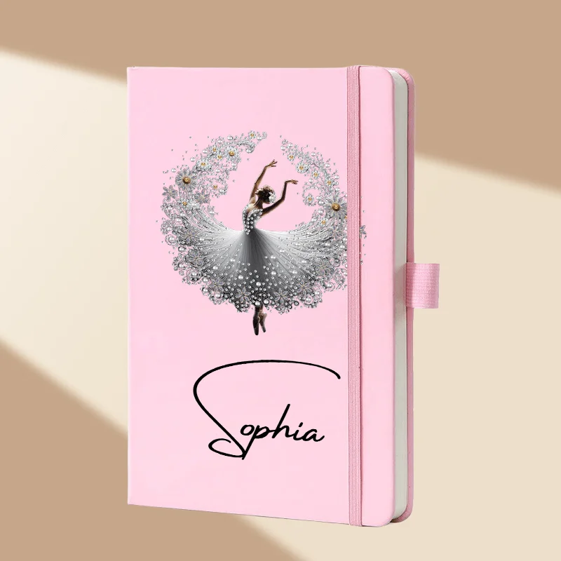1pc Personalized Faux Leather Notebook with Custom Name/Initials Monogram - A5 Hardcover Journal Diary, Textured Cover