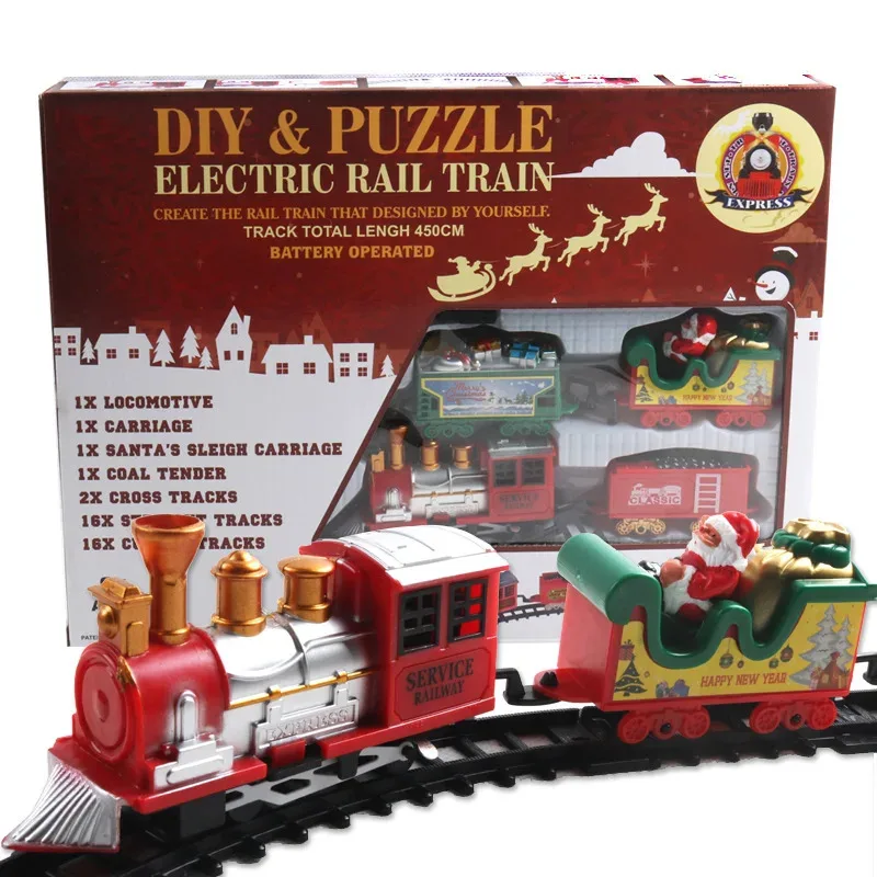 

TOPMAYA Simulation Head Electric Railway Train Set To Enjoy DIY Christmas Gifts For Kids New Style B152