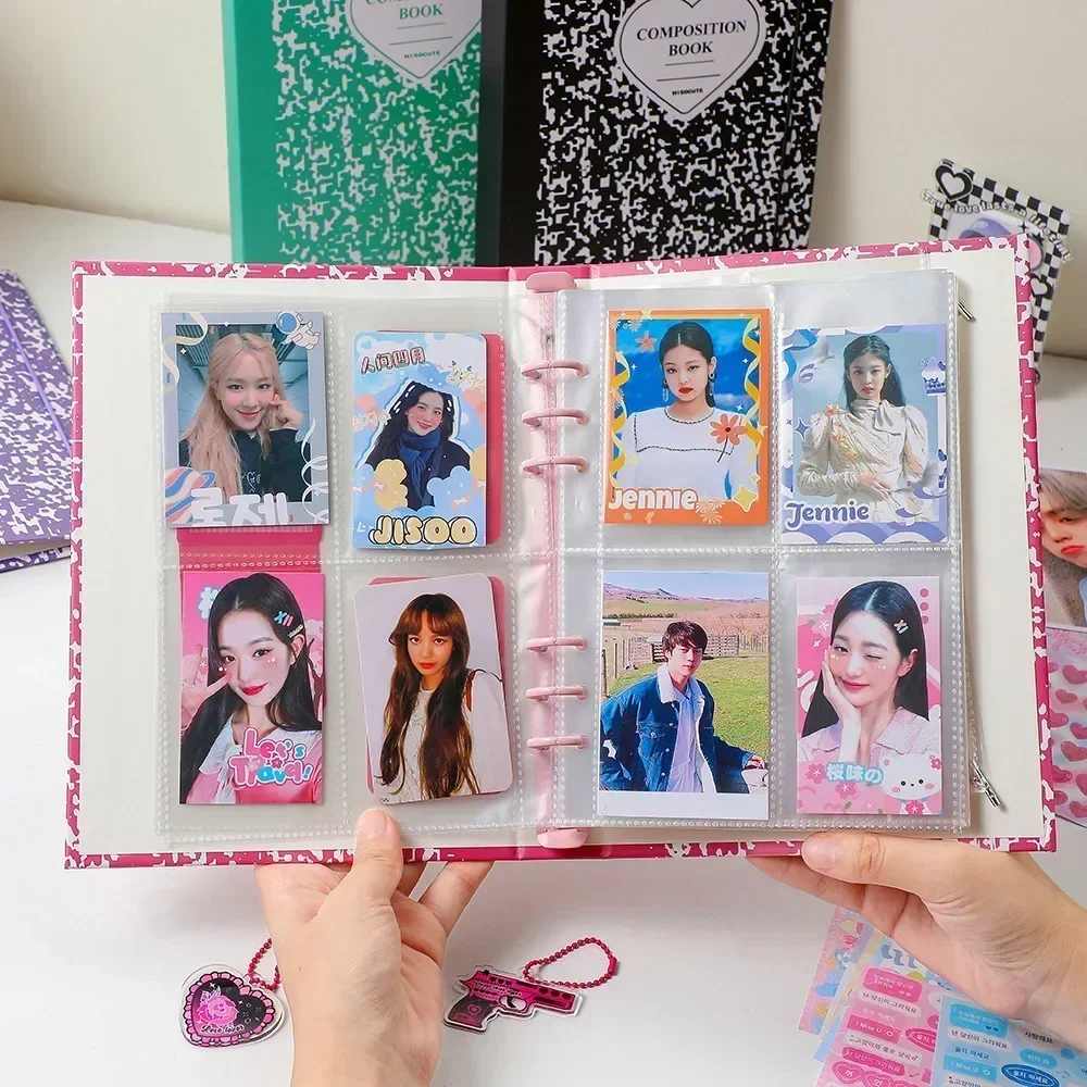 IFFVGX Colorful A5 Binder Photocard Holder Kpop Idol Photo Album Collect Book Picture Cards Storage Notebook School Stationery