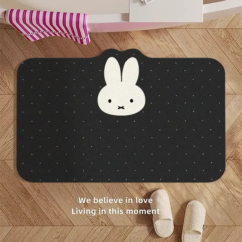 Kawaii Miffy Bodenmatte Einfache Toiletten-Bodenmatte Saugfähige Schnelltrocknende Rutschfeste Bodenmatte Badezimmermatte – Detail 9