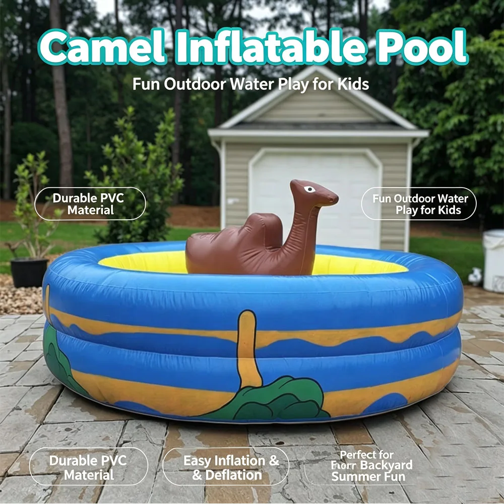 Inflatable Camel Water Floating Toy, PVA Pool Float for Kids 3-12 Years, Amusement Parks Resorts Sports Arenas Fun Play