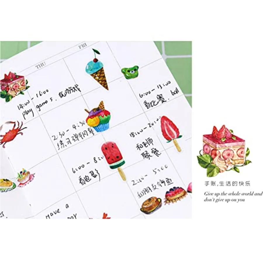 3 conjunto de 18 folhas delicioso sobremesa comida bolo biscoitos pão donut sorvete bebida papelaria adesivo scrapbooking planejador diário