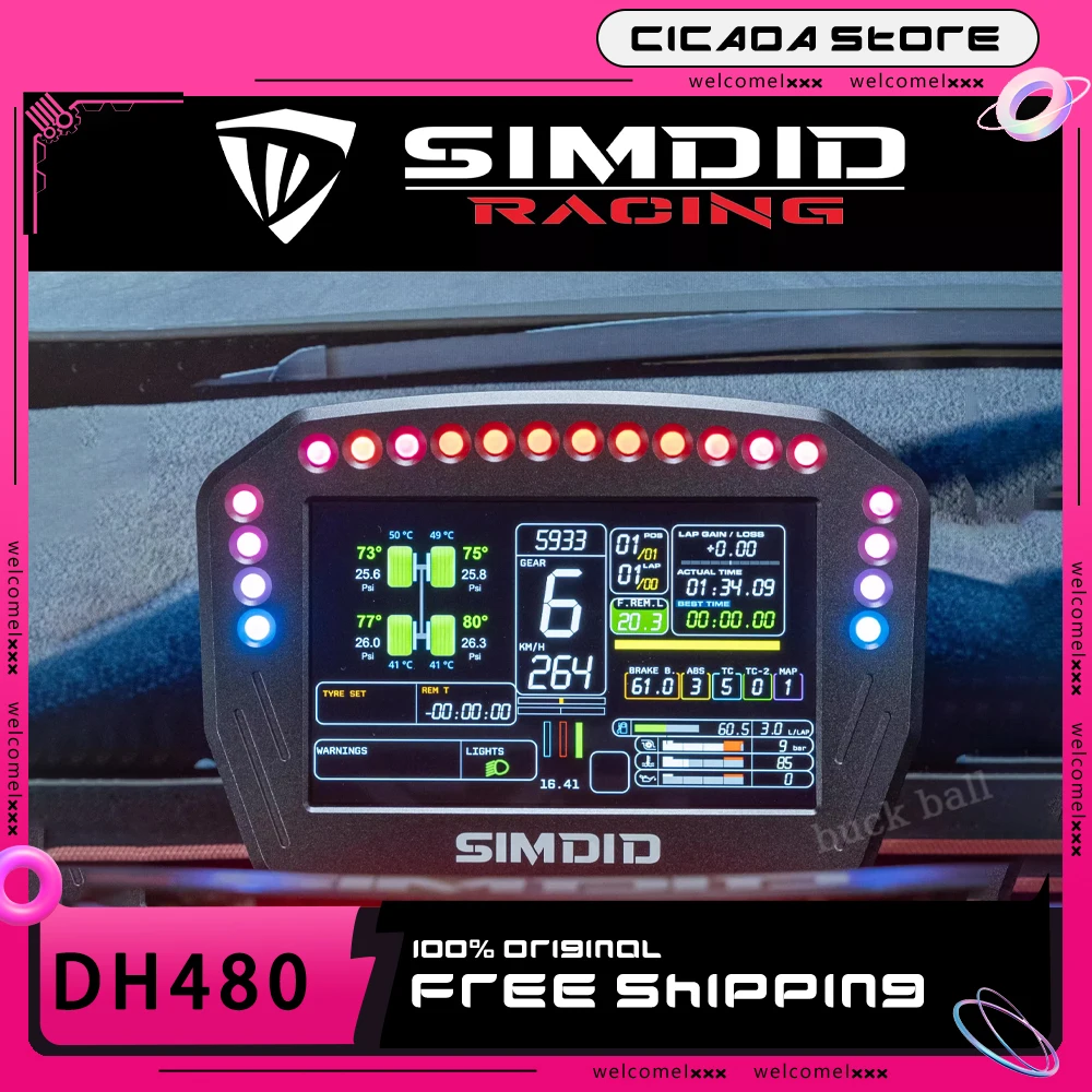 Simdid DH480 Simracing Dashboard Simracing Instrument Custom Simulated Racing Accessories Can Be Installed Simagic Fanatec Moza