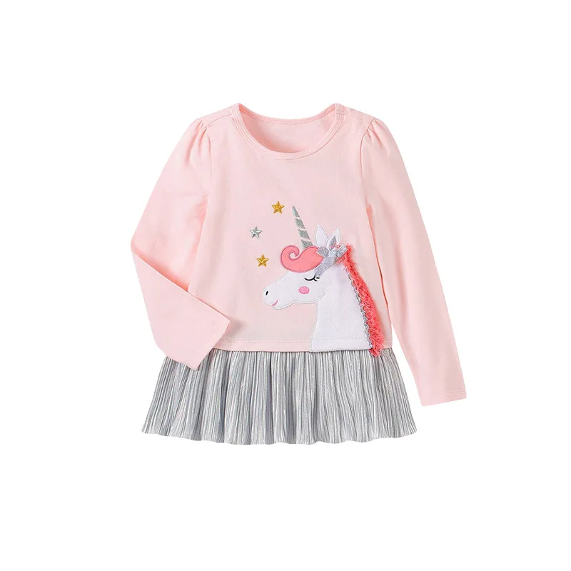 

Girls' Dress Children's Clothing Autumn New Spliced Knitted Dress Long Sleeve Girls' Dress