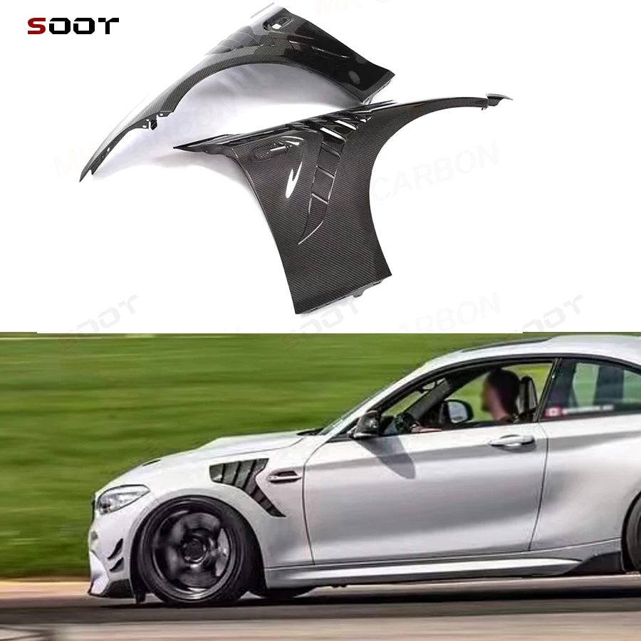 

For BMW M2 F87 M2C 2014-2020 Carbon Fiber Fender Bumper Retrofit the Carbon fiber replacement Openings leaf plate Upgrade body k