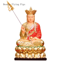 30CM Ksitigarbha Creative Resin Land Treasure King Bodhisattva Decorative Articles for Home Worship of Buddha Utensils feng shui
