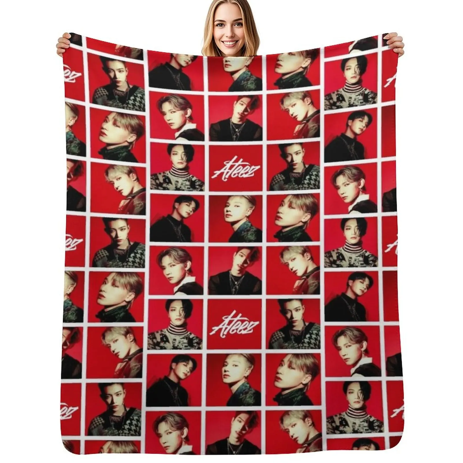 

Ateez Throw Blanket Stylish Warm Blanket for Living Room Bedroom