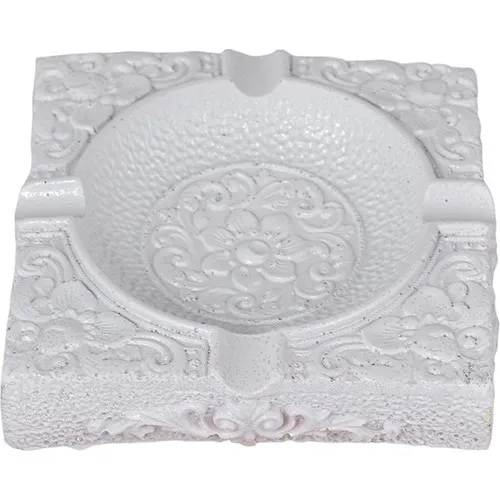 Flovart Handmade Gift Decorative Pattern Baroque Ashtray-White