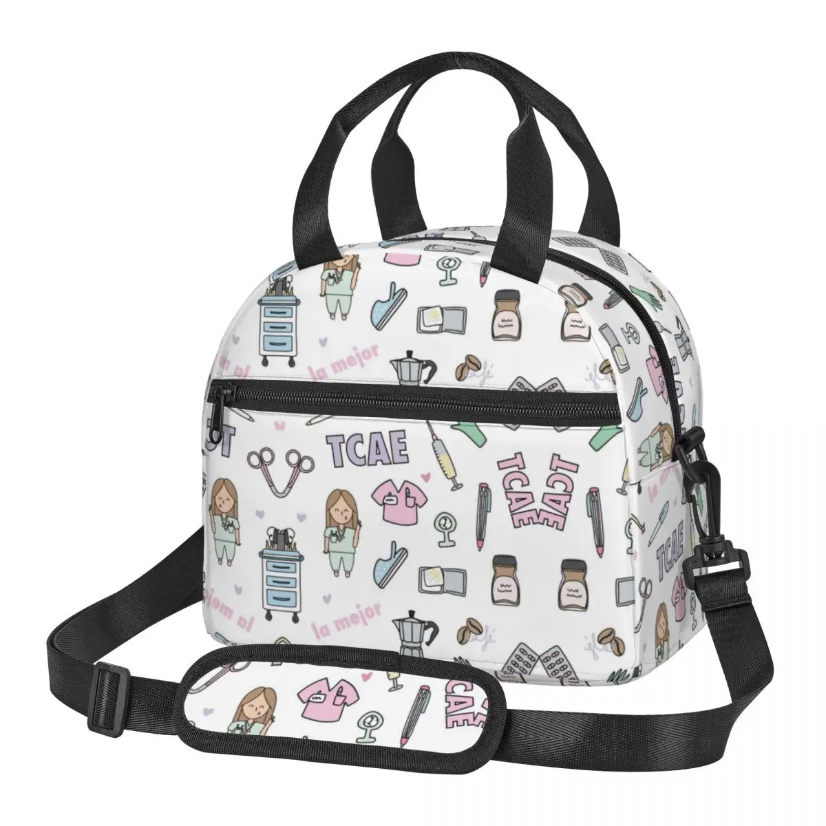 

Doctor Nurse Enfermera En Apuros Insulated Lunch Cooler Bag For Work Camping Beach Travel, Leakproof Wate